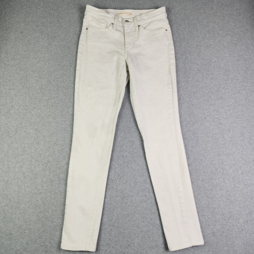 Levi's 311 Shaping Jeans Womens 27x30 White Denim Stretch Flattering Skinny Leg - Picture 1 of 13